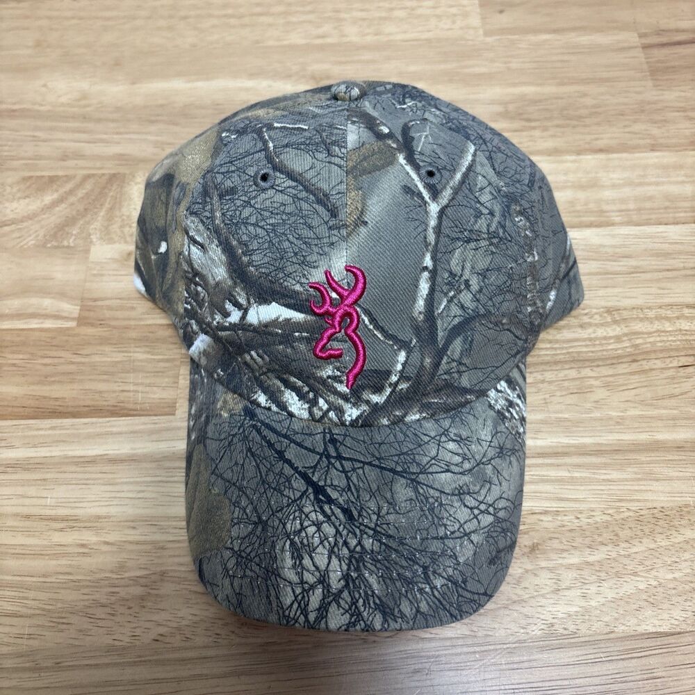 Browning For Her Womens Pink Logo Camouflage Strapback Hat